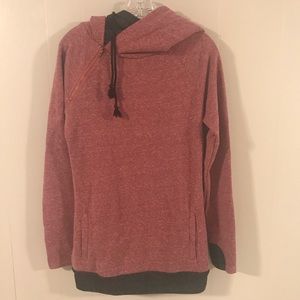 Boutique Double Hooded Berry/Charcoal Sweatshirt